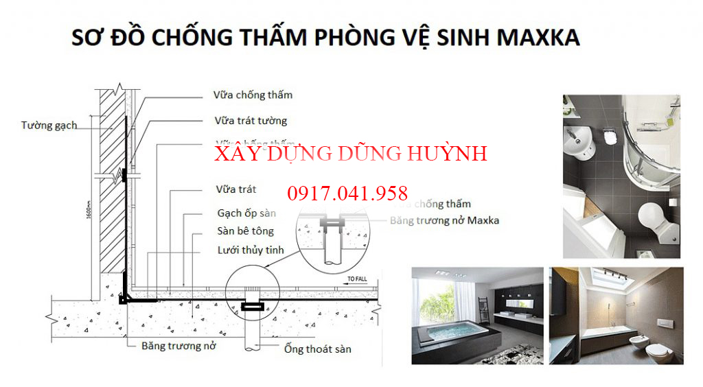 sơ đồ chống thấm sàn vệ sinh